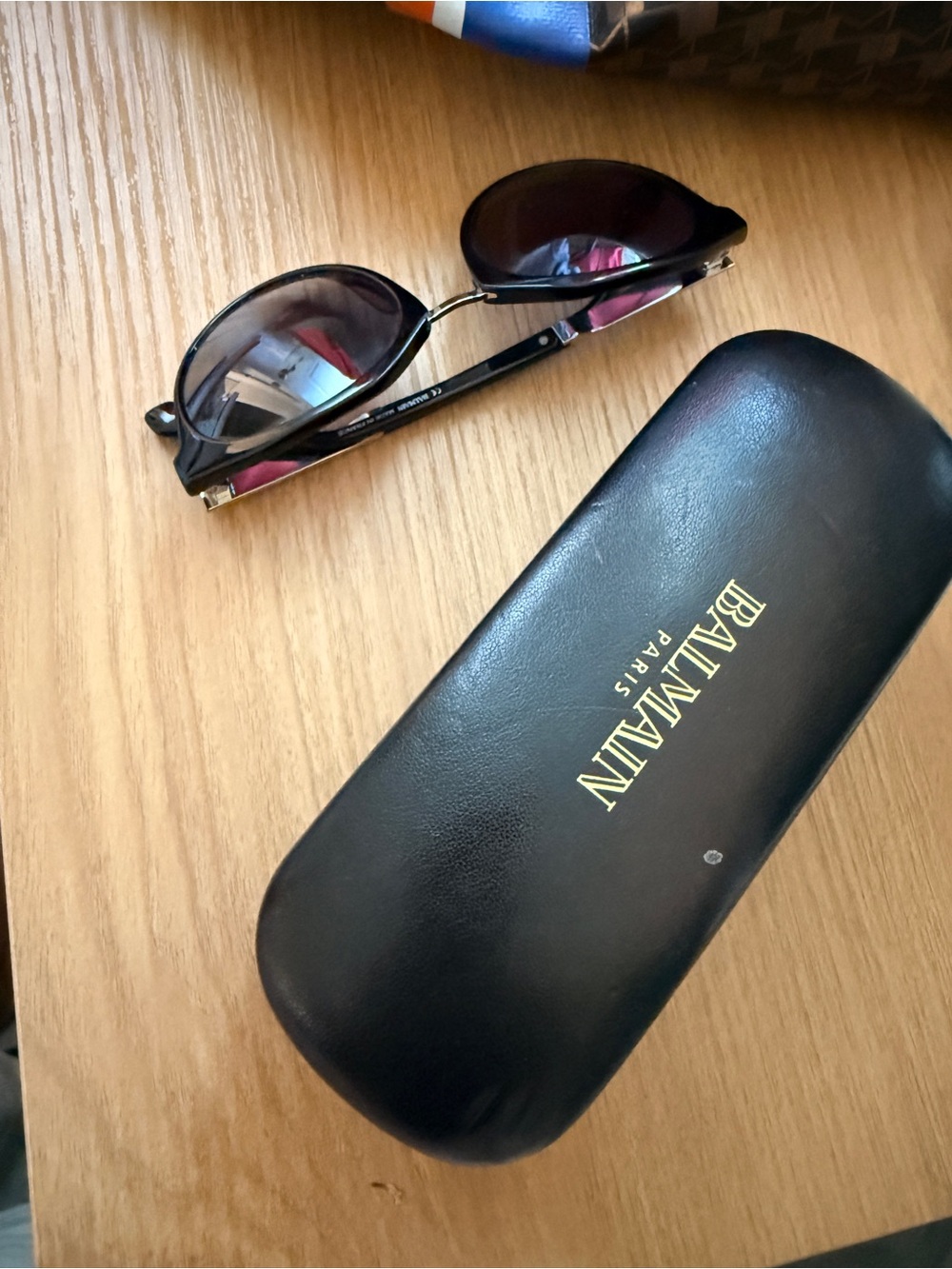 Balmain Women’s Sunglasses in Black and Gold with Black Case